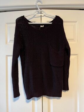 Garage Women's Scoop Neck Sweater in Dark Plum